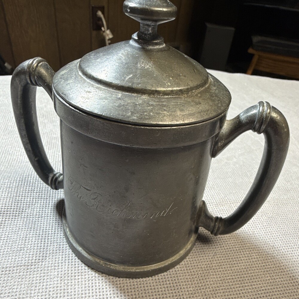 Hartford Silver Plate Co. Quadruple Silverplate Lidded Double-Handle Cup